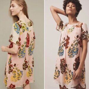 Anthropologie Maeve Burn Out Velvet Flower Market Dress Size Medium
